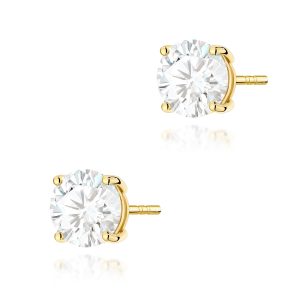 Kolczyki K0583 Diament Laboratoryjny 2 x 2.00ct żółte złoto