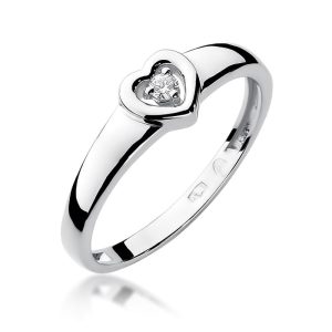 Pierścionek W0001 Diament 0,04ct białe złoto