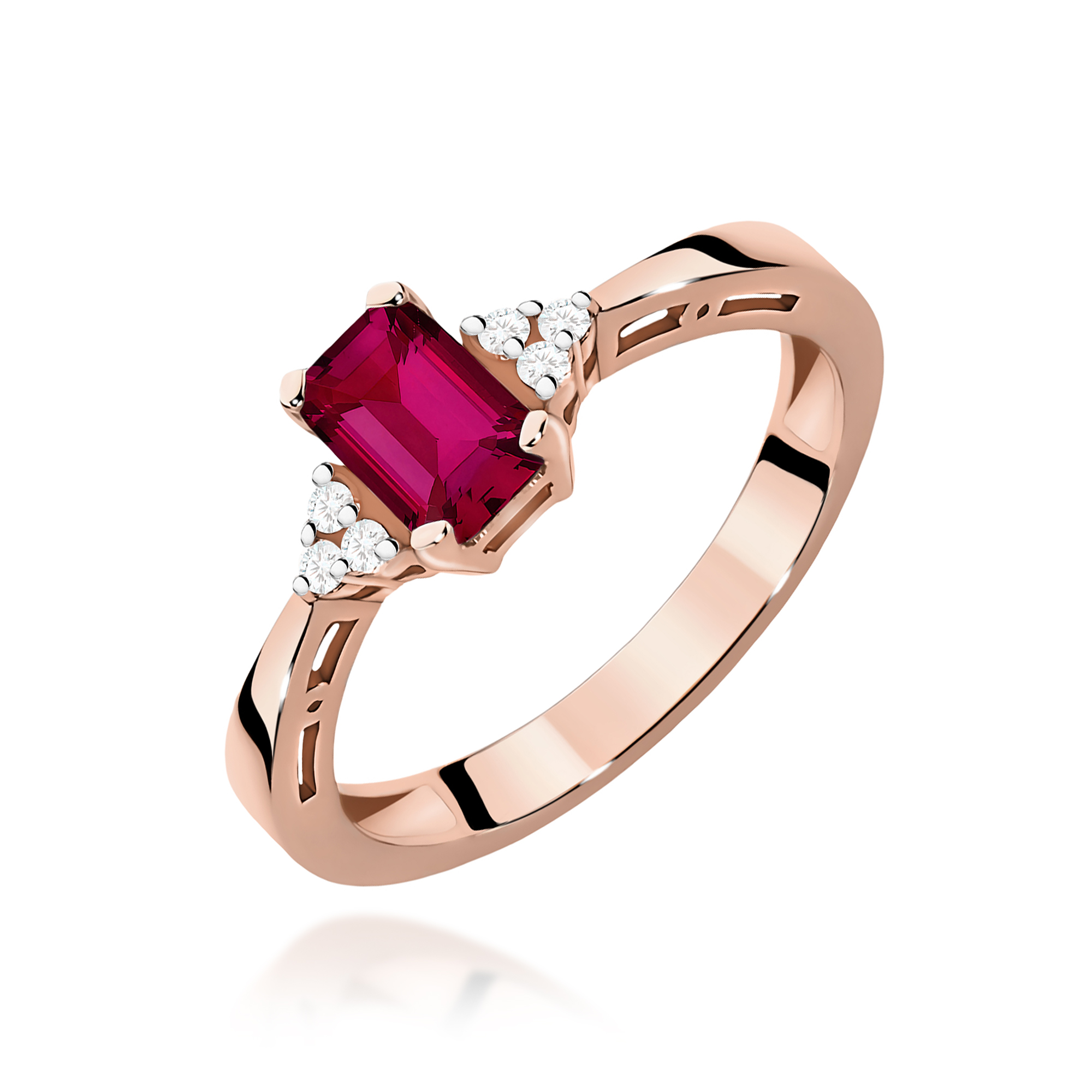 Pierścionek W0002 Rubin 0,80ct różowe złoto
