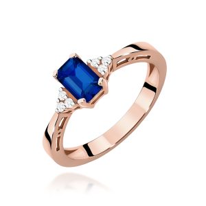 Pierścionek W0002 Szafir 0,60ct różowe złoto