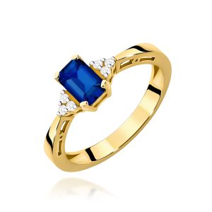 Pierścionek W0002 Szafir 0,60ct żółte złoto