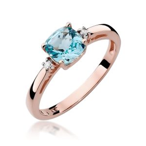 Pierścionek W0003 Topaz Swiss 1,10ct różowe złoto