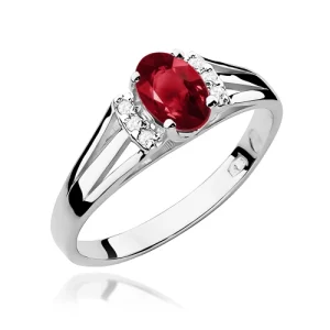 Pierścionek W0005 Granat 0,50ct białe złoto
