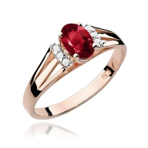 Pierścionek W0005 Granat 0,50ct różowe złoto
