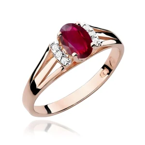Pierścionek W0005 Rubin 0,60ct różowe złoto