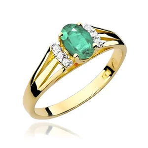 Pierścionek W0005 Szmaragd 0,40ct żółte złoto