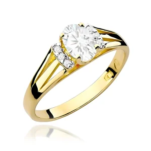 Pierścionek W0005 Diament laboratoryjny 0,40ct żółte złoto