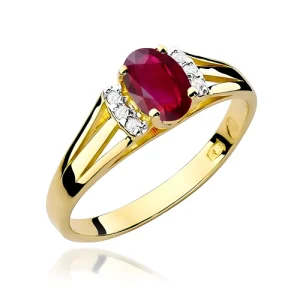 Pierścionek W0005 Rubin 0,60ct żółte złoto
