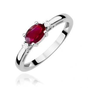 Pierścionek W0006 Rubin 0,60ct białe złoto