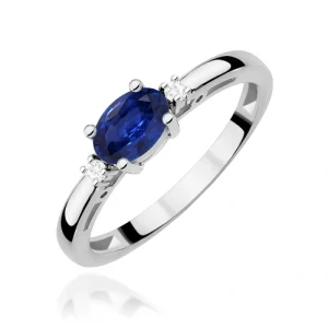 Pierścionek W0006 Szafir 0,70ct białe złoto