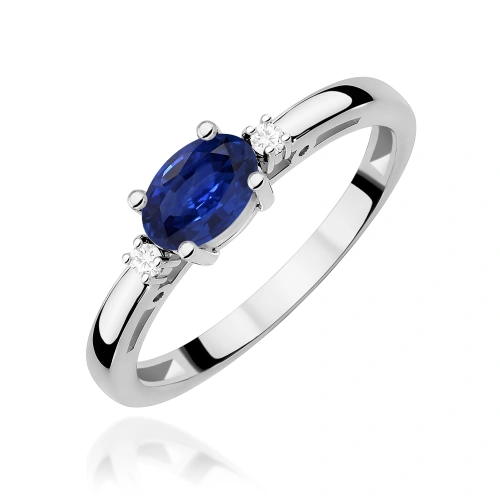 Pierścionek W0006 Szafir 0,70ct białe złoto