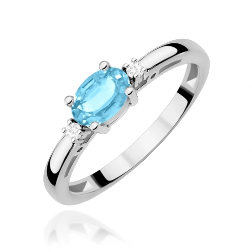 Pierścionek W0006 Topaz Swiss 0,50ct białe złoto