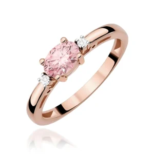 Pierścionek W0006 Diament Laboratoryjny różowy 0,50ct różowe złoto