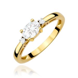 Pierścionek W0006 Diament Laboratoryjny 0,40ct żółte złoto