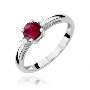 Pierścionek W0010 Rubin 0,60ct białe złoto