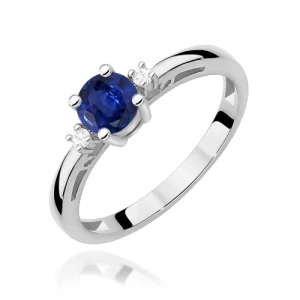 Pierścionek W0010 Szafir 0,50ct białe złoto