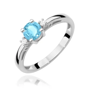 Pierścionek W0010 Topaz Swiss 0,50ct białe złoto