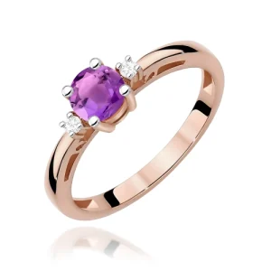 Pierścionek W0010 Ametyst 0,50ct różowe złoto