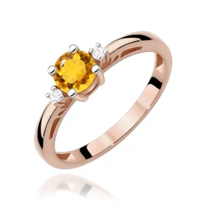 Pierścionek W0010 Cytryn 0,50ct różowe złoto