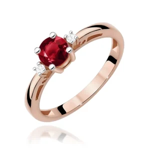 Pierścionek W0010 Granat 0,60ct różowe złoto