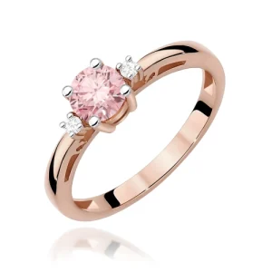 Pierścionek W0010 Diament laboratoryjny różowy 0,50ct różowe złoto