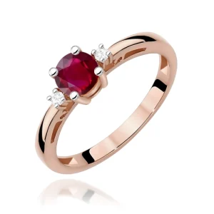 Pierścionek W0010 Rubin 0,60ct różowe złoto