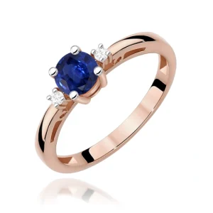 Pierścionek W0010 Szafir 0,50ct różowe złoto