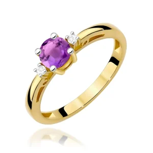 Pierścionek W0010 Ametyst 0,50ct żółte złoto