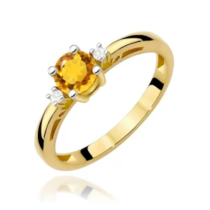 Pierścionek W0010 Cytryn 0,50ct żółte złoto