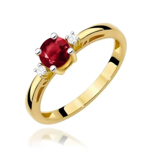 Pierścionek W0010 Granat 0,60ct żółte złoto