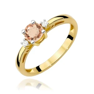 Pierścionek W0010 Morganit 0,40ct żółte złoto