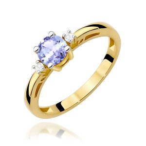 Pierścionek W0010 Tanzanit 0,50ct żółte złoto