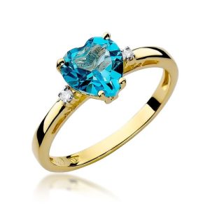 Pierścionek W0012 Topaz Swiss 1,20ct żółte złoto