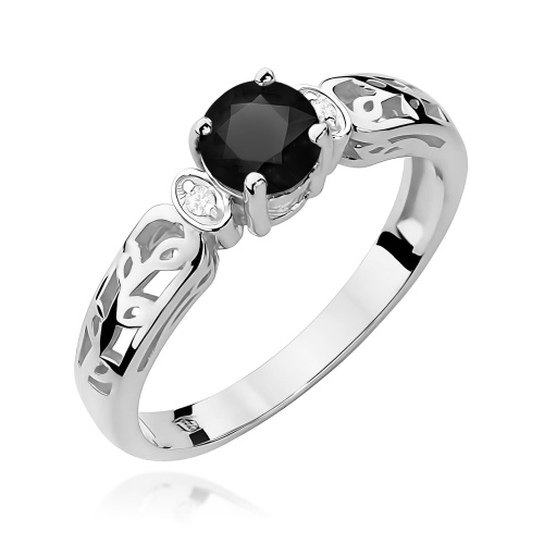 Pierścionek W0014 Czarny Diament 0,50ct białe złoto