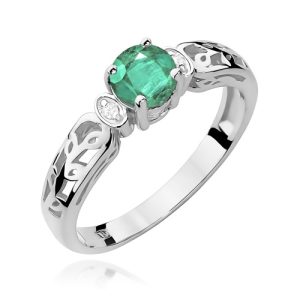 Pierścionek W0014 Szmaragd 0,50ct białe złoto