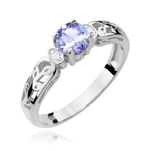 Pierścionek W0014 Tanzanit 0,50ct białe złoto