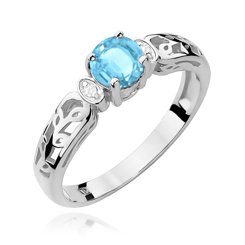 Pierścionek W0014 Topaz Swiss 0,50ct białe złoto