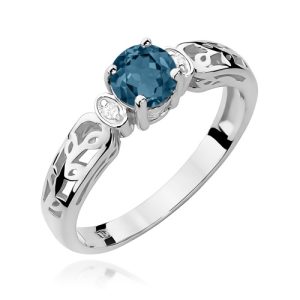 Pierścionek W0014 Topaz London Blue 0,50ct białe złoto