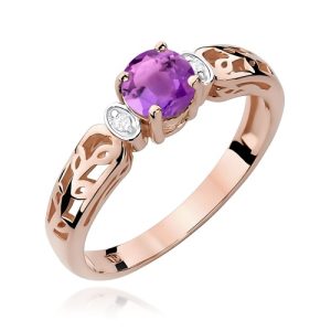 Pierścionek W0014 Ametyst 0,50ct różowe złoto