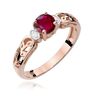 Pierścionek W0014 Rubin 0,60ct różowe złoto