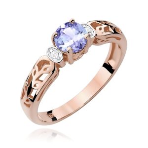 Pierścionek W0014 Tanzanit 0,50ct różowe złoto