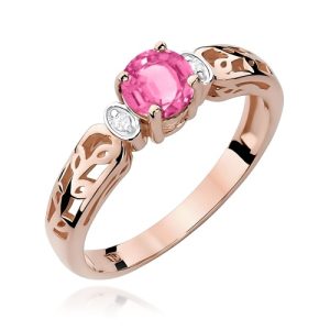 Pierścionek W0014 Różowy Topaz 0,60ct różowe złoto