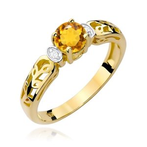 Pierścionek W0014 Cytryn 0,50ct żółte złoto