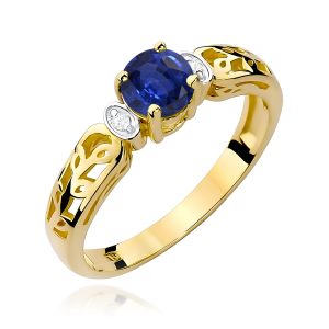 Pierścionek W0014 Szafir 0,50ct żółte złoto