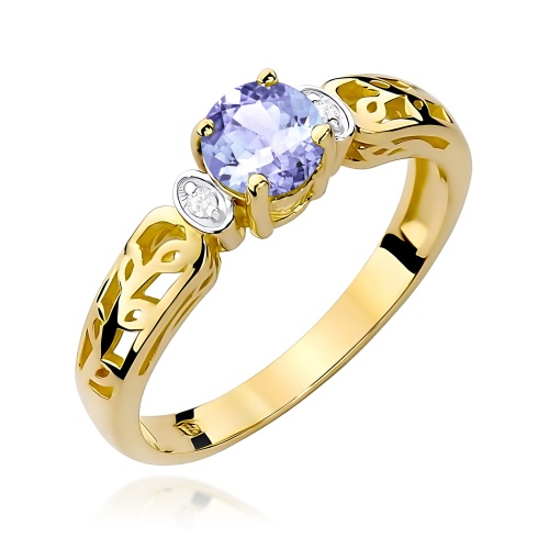 Pierścionek W0014 Tanzanit 0,50ct żółte złoto