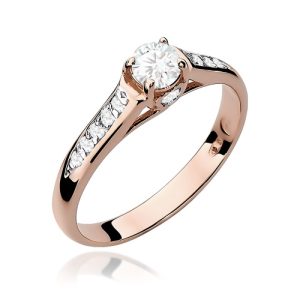 Pierścionek W0016 Diament 0,23ct różowe złoto