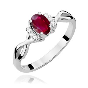Pierścionek W0019 Rubin 0,60ct białe złoto