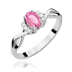 Pierścionek W0019 Topaz różowy 0,50ct białe złoto
