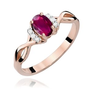 Pierścionek W0019 Rodolit 0,50ct różowe złoto