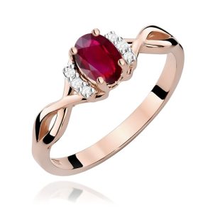 Pierścionek W0019 Rubin 0,60ct różowe złoto